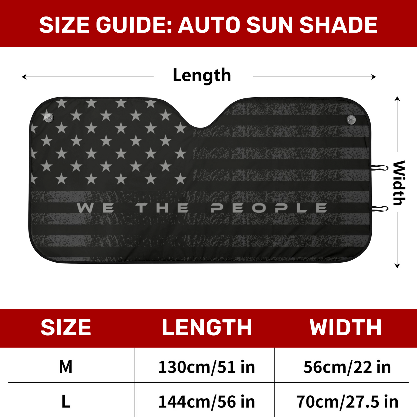 WE THE PEOPLE AUTO SUN SHADE POPCUSTOMS NT Freedom Over Fear Industries