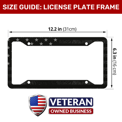 BLACKOUT LICENSE PLATE FRAME POPCUSTOMS NT Freedom Over Fear Industries