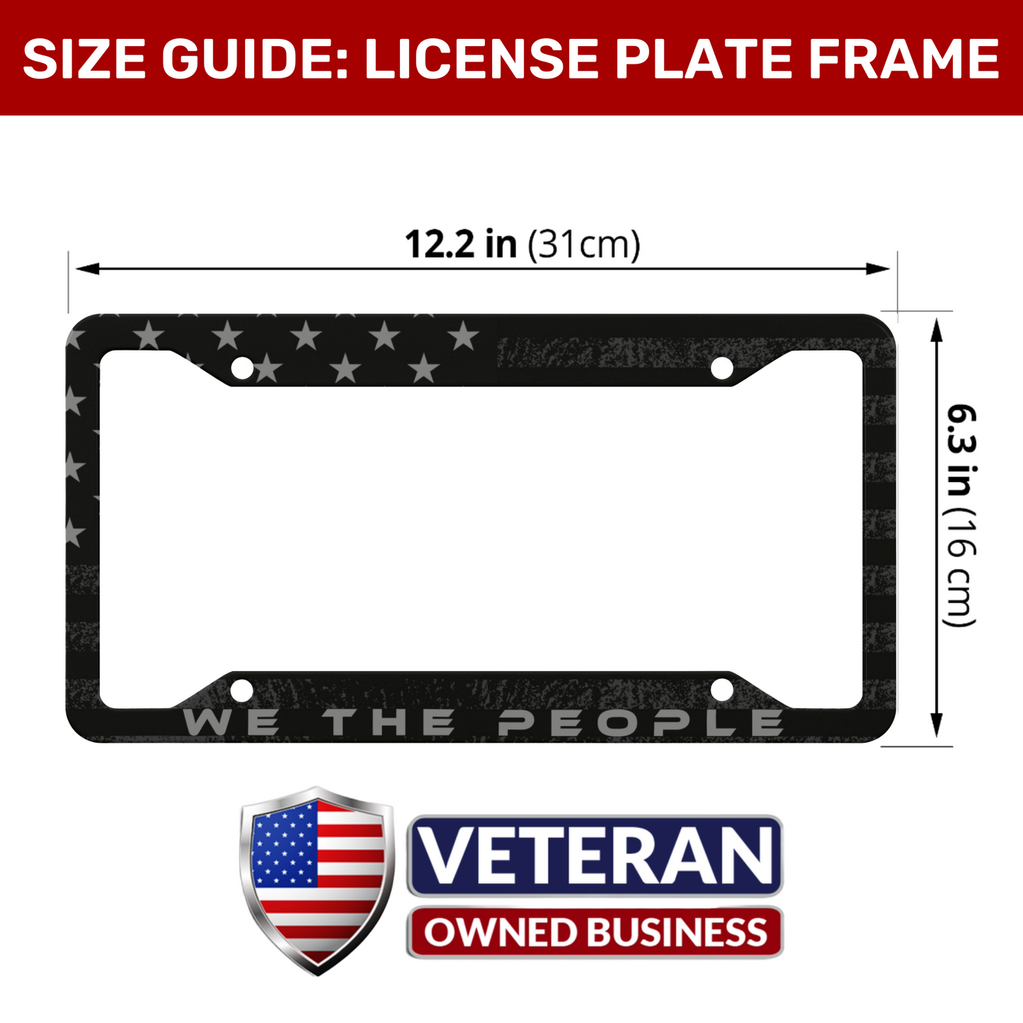 WE THE PEOPLE LICENSE PLATE FRAME NT Freedom Over Fear Industries