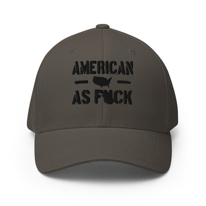 American As Fuck Constitutional Rights USA Mandate Freedom Conservative 2A 2nd Gun Rights Puffed Embroidered Flexfit Hat Freedom Over Fear Industries