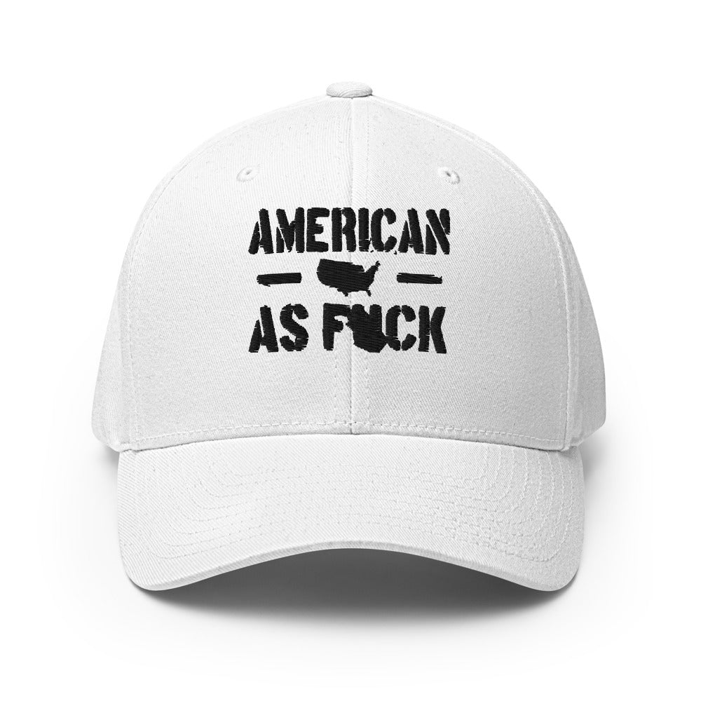 American As Fuck Patriotic Constitutional Rights USA Mandate Freedom Conservative 2A 2nd Gun Rights Premium Puffed Embroidered Flexfit Hat Freedom Over Fear Industries