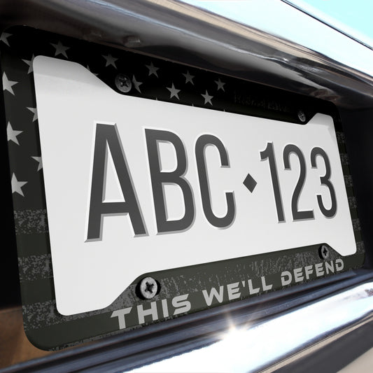THIS WELL DEFEND LICENSE PLATE FRAME NT Freedom Over Fear Industries