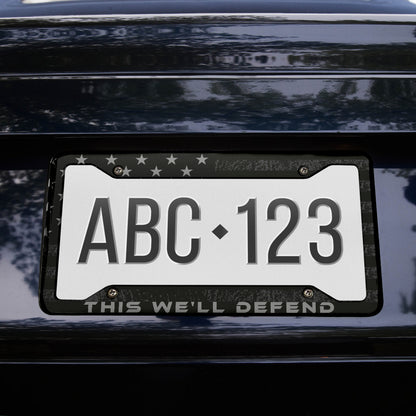 THIS WELL DEFEND LICENSE PLATE FRAME NT Freedom Over Fear Industries