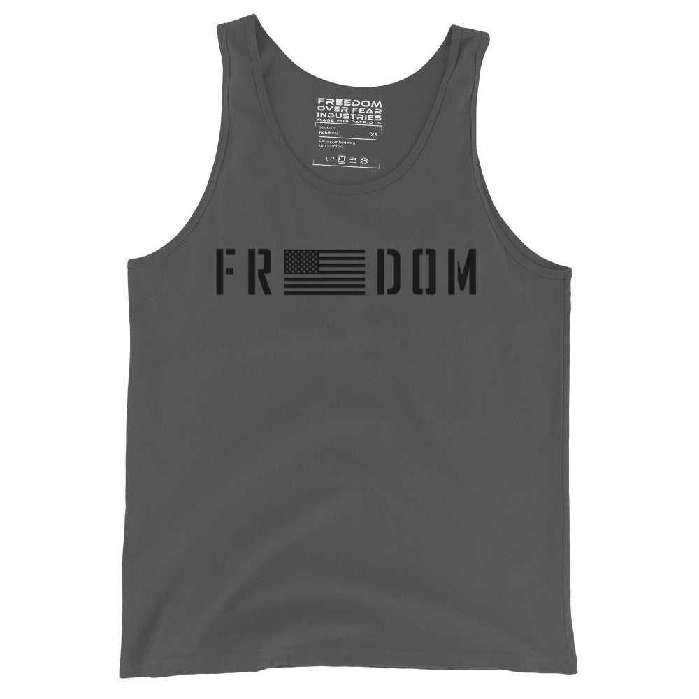 Freedom Flag USA Patriotic Premium Unisex Tank Top Freedom Over Fear Industries