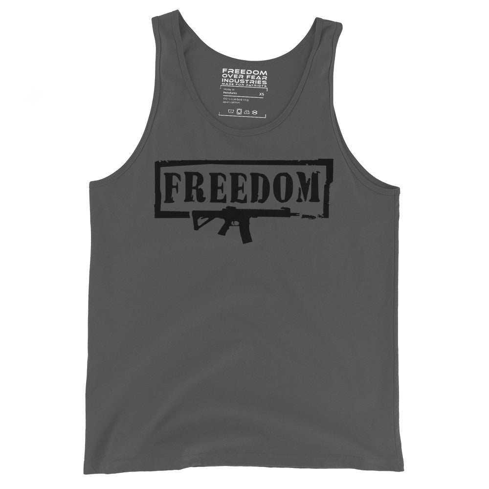 Freedom AR 2A 2nd Amendment USA American Gun Owner Rights Premium Unisex Tank Top Freedom Over Fear Industries