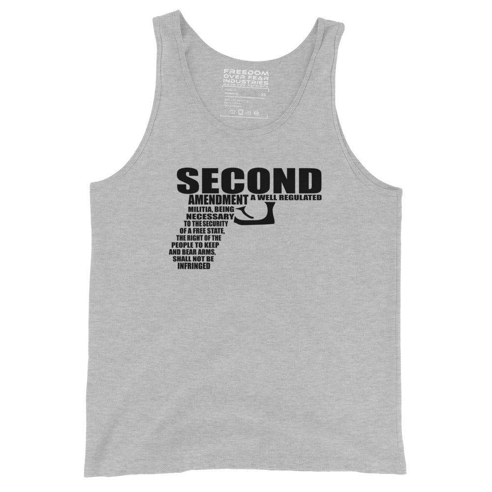 2nd Amendment Pistol Patriotic 2A USA American Gun Owner Rights Premium Unisex Tank Top Freedom Over Fear Industries