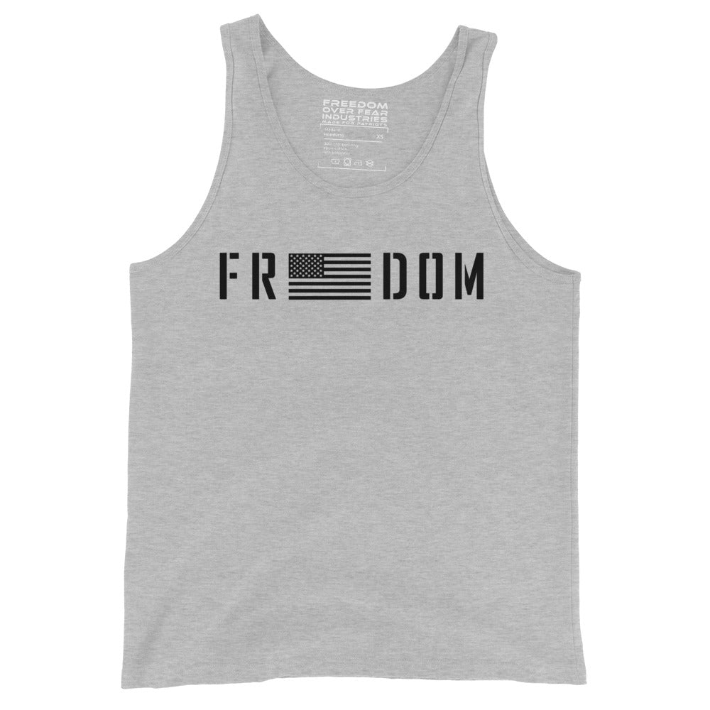 Freedom Flag USA Patriotic Premium Unisex Tank Top Freedom Over Fear Industries