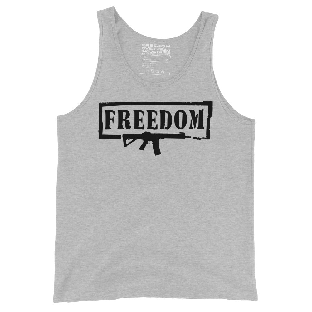 Freedom AR 2A 2nd Amendment USA American Gun Owner Rights Premium Unisex Tank Top Freedom Over Fear Industries