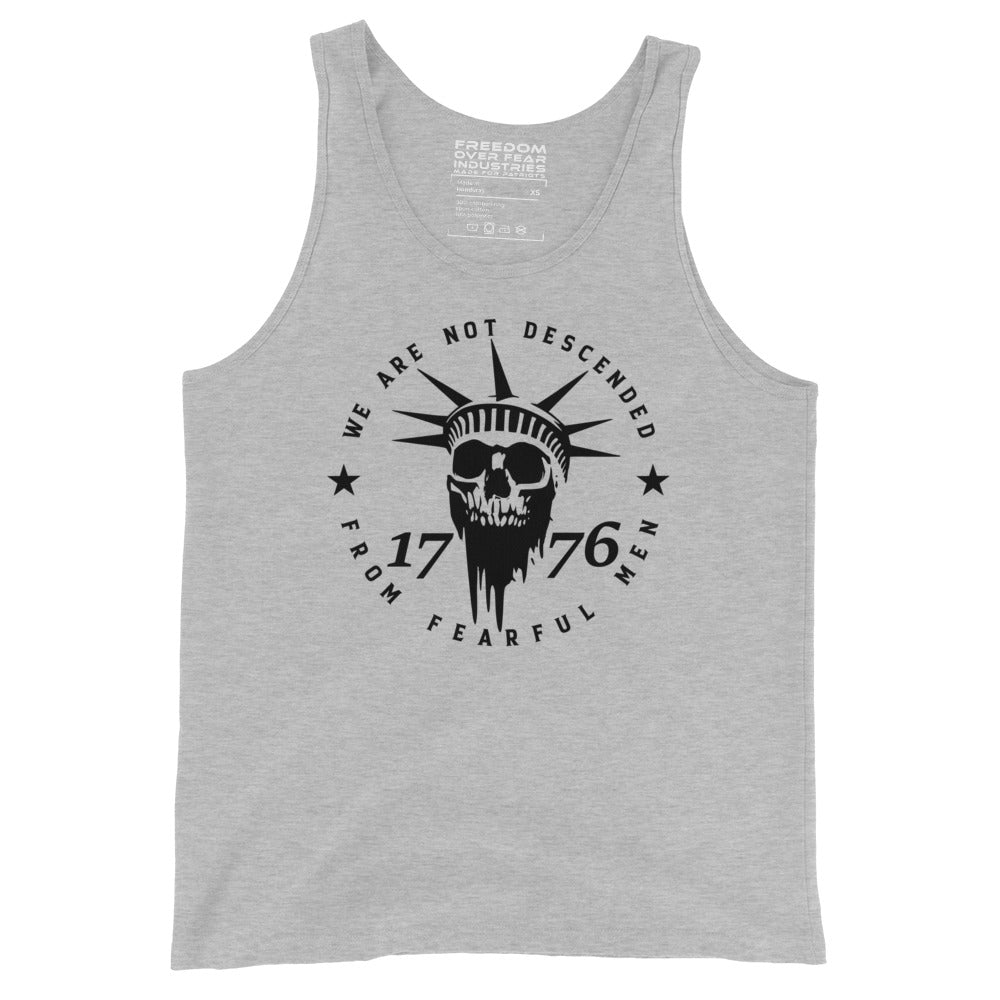 Freedom Over Fear Industries We Are Not Descended from Fearful Men 1776 Premium Tank Top Freedom Over Fear Industries