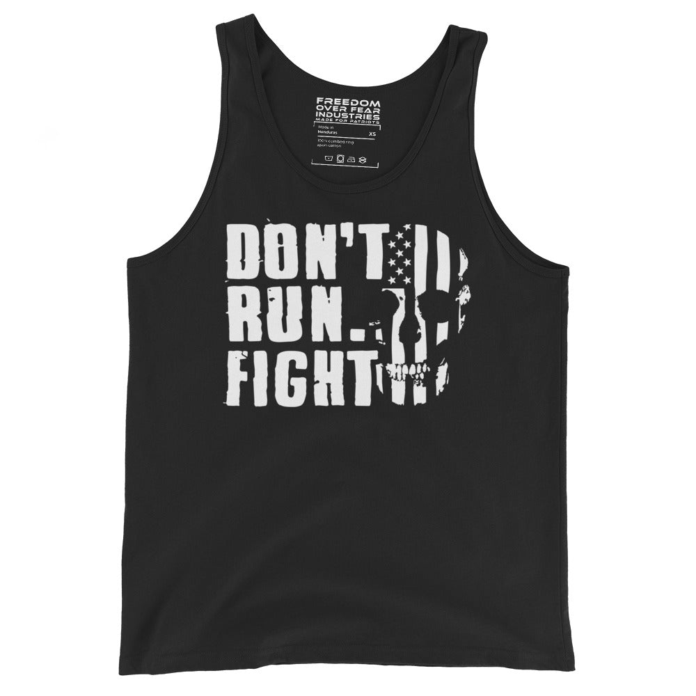 Don't Run Fight Patriotic USA American Men's Premium Tank Top Freedom Over Fear Industries