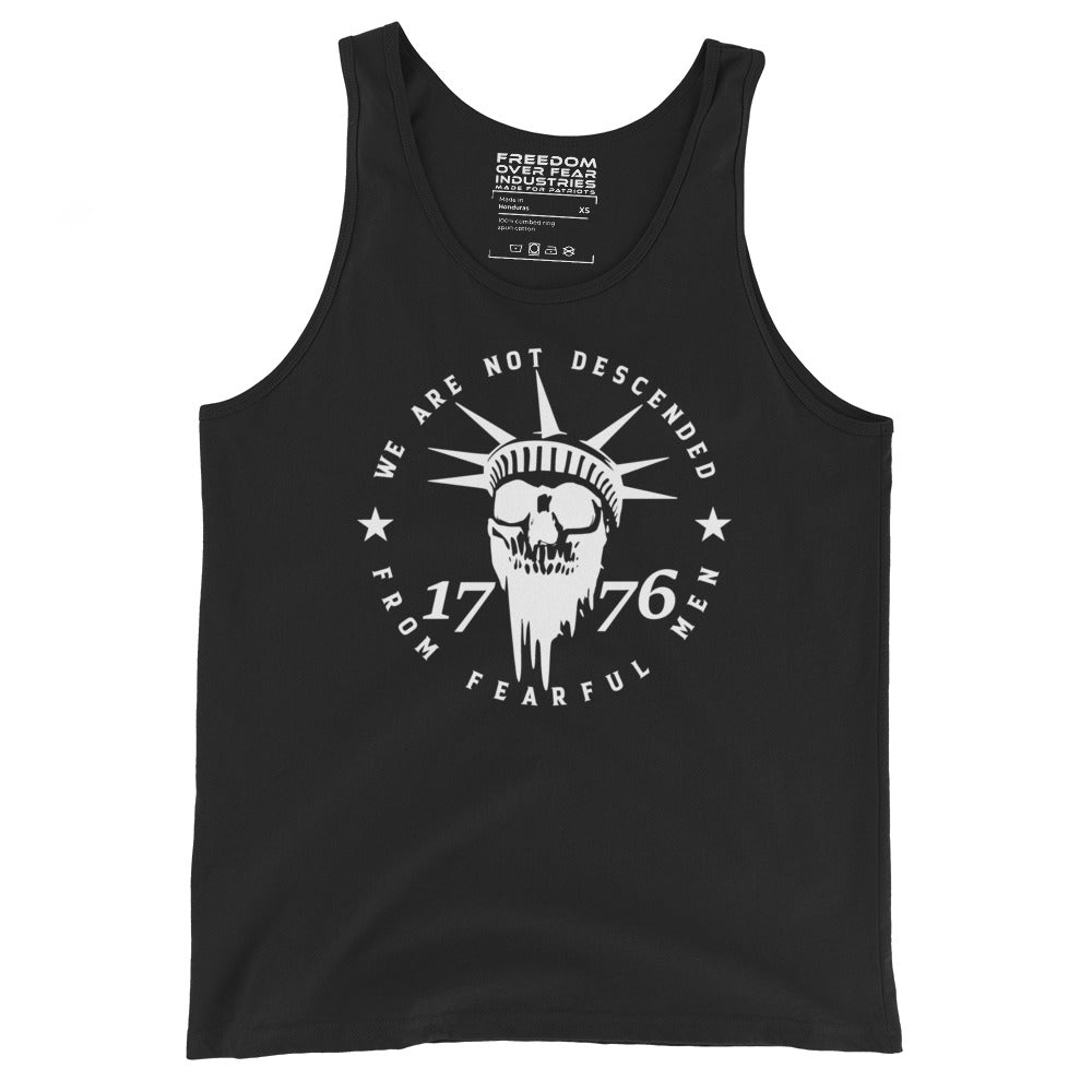 Freedom Over Fear Industries We Are Not Descended from Fearful Men 1776 Premium Tank Top Freedom Over Fear Industries