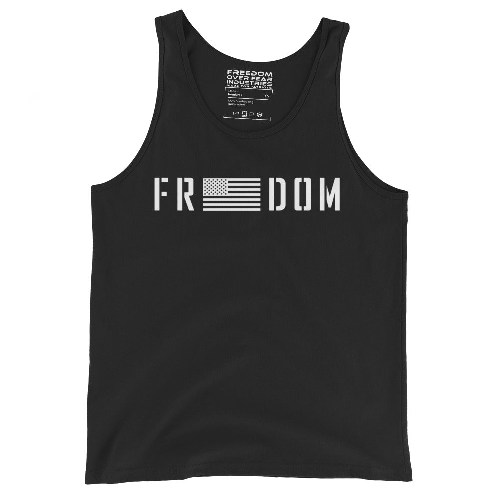 Freedom Flag USA Patriotic Premium Unisex Tank Top Freedom Over Fear Industries