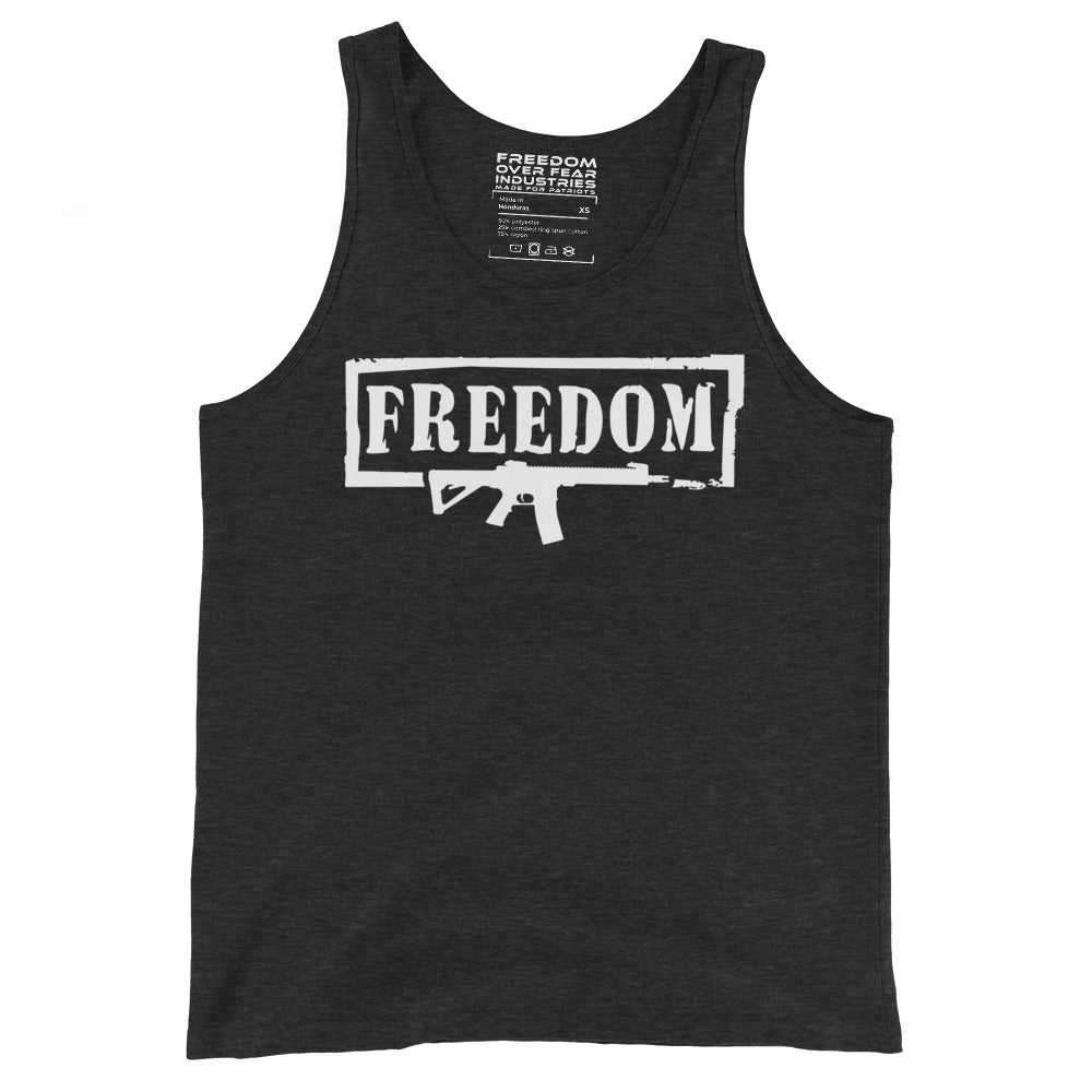 Freedom AR 2A 2nd Amendment USA American Gun Owner Rights Premium Unisex Tank Top Freedom Over Fear Industries