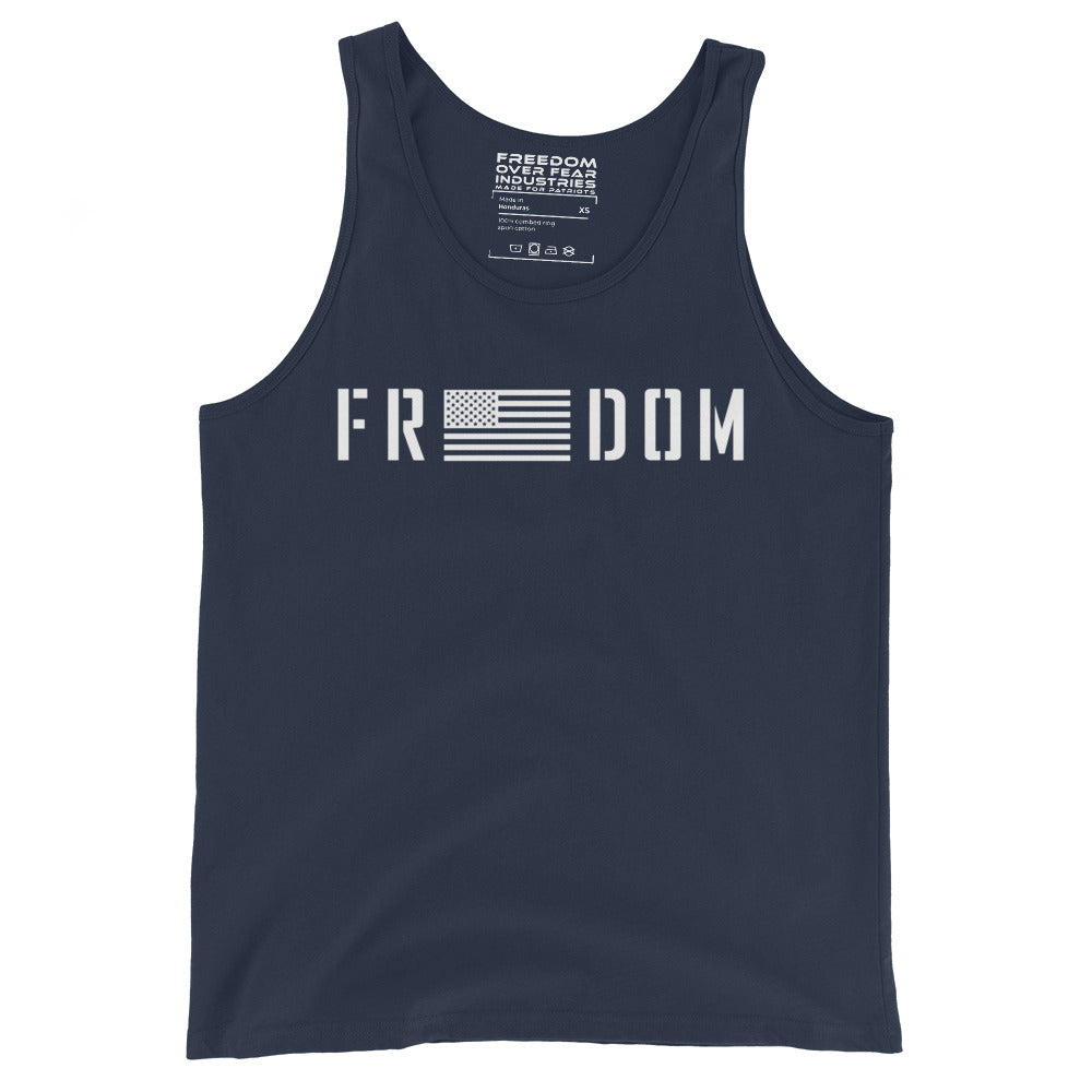 Freedom Flag USA Patriotic Premium Unisex Tank Top Freedom Over Fear Industries