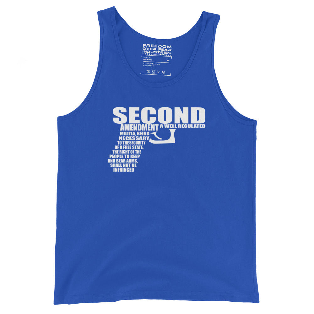 2nd Amendment Pistol Patriotic 2A USA American Gun Owner Rights Premium Unisex Tank Top Freedom Over Fear Industries