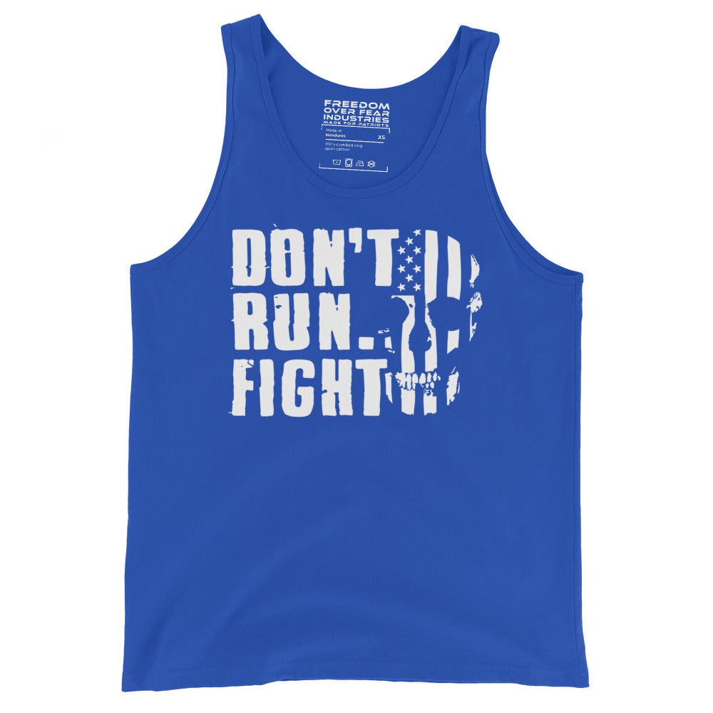 Don't Run Fight Patriotic USA American Men's Premium Tank Top Freedom Over Fear Industries