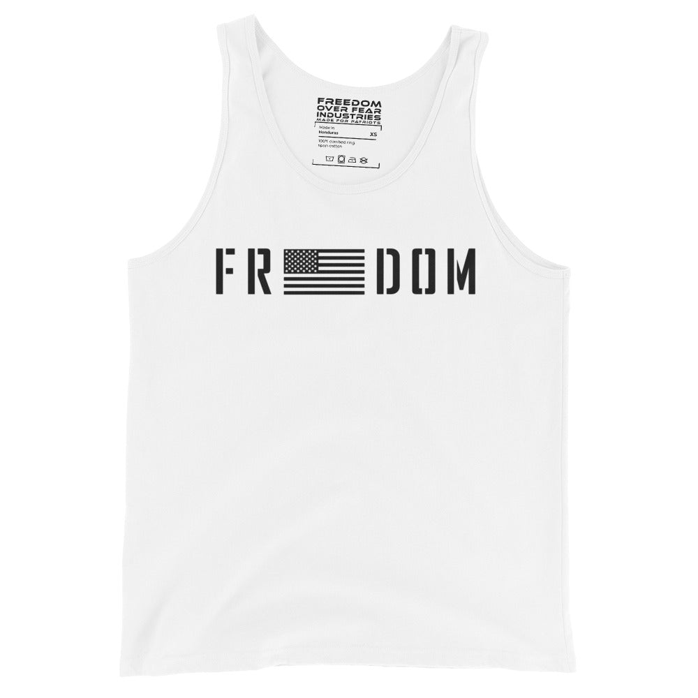 Freedom Flag USA Patriotic Premium Unisex Tank Top Freedom Over Fear Industries