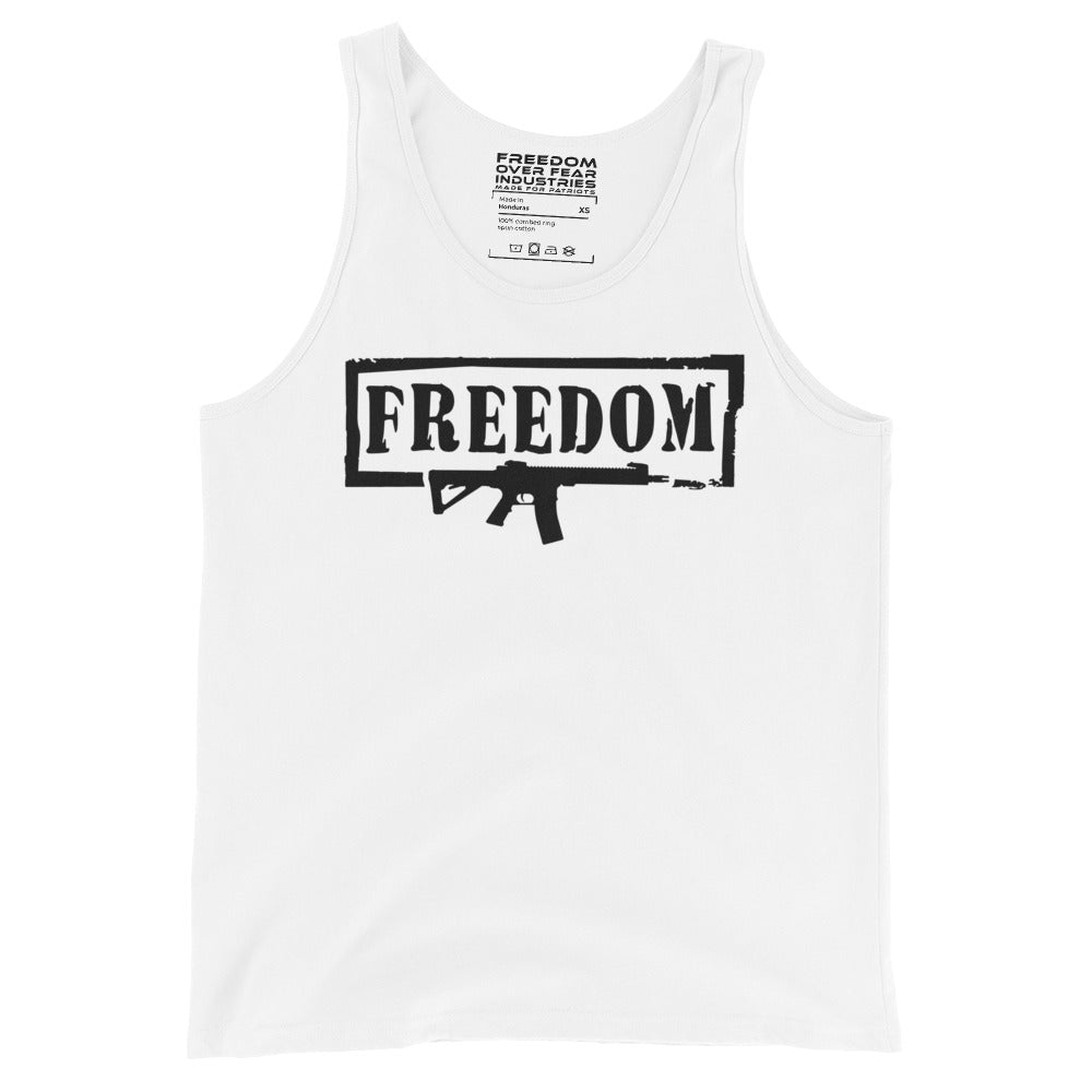 Freedom AR 2A 2nd Amendment USA American Gun Owner Rights Premium Unisex Tank Top Freedom Over Fear Industries