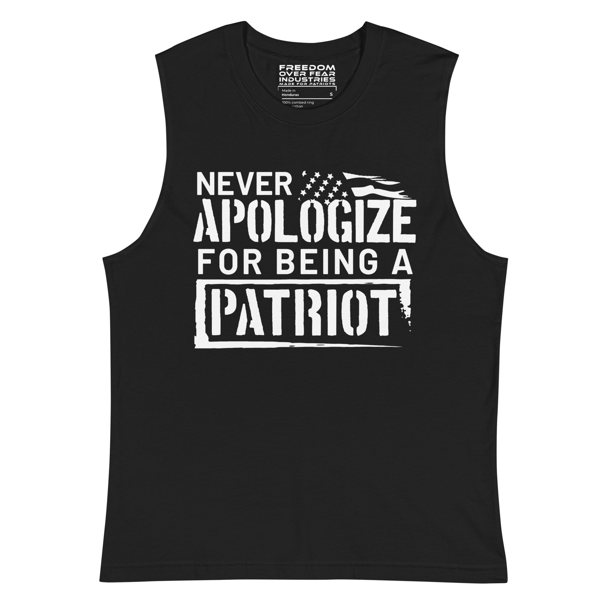 Never Apologize Muscle Shirt Freedom Over Fear Industries