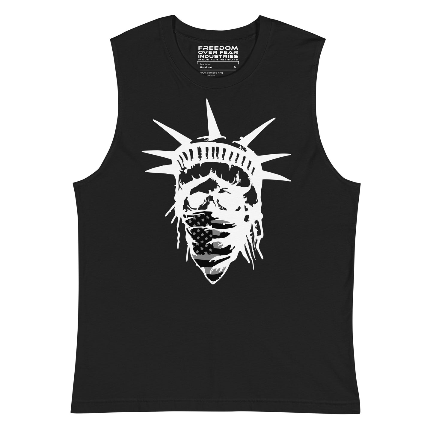 Lady Liberty Muscle Shirt Freedom Over Fear Industries