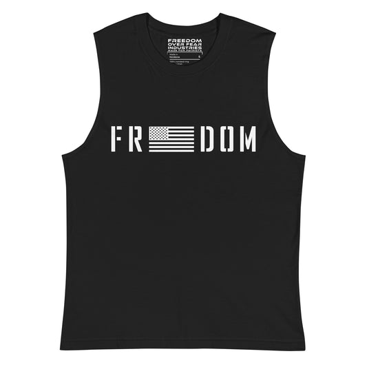 Freedom Flag Muscle Shirt Freedom Over Fear Industries