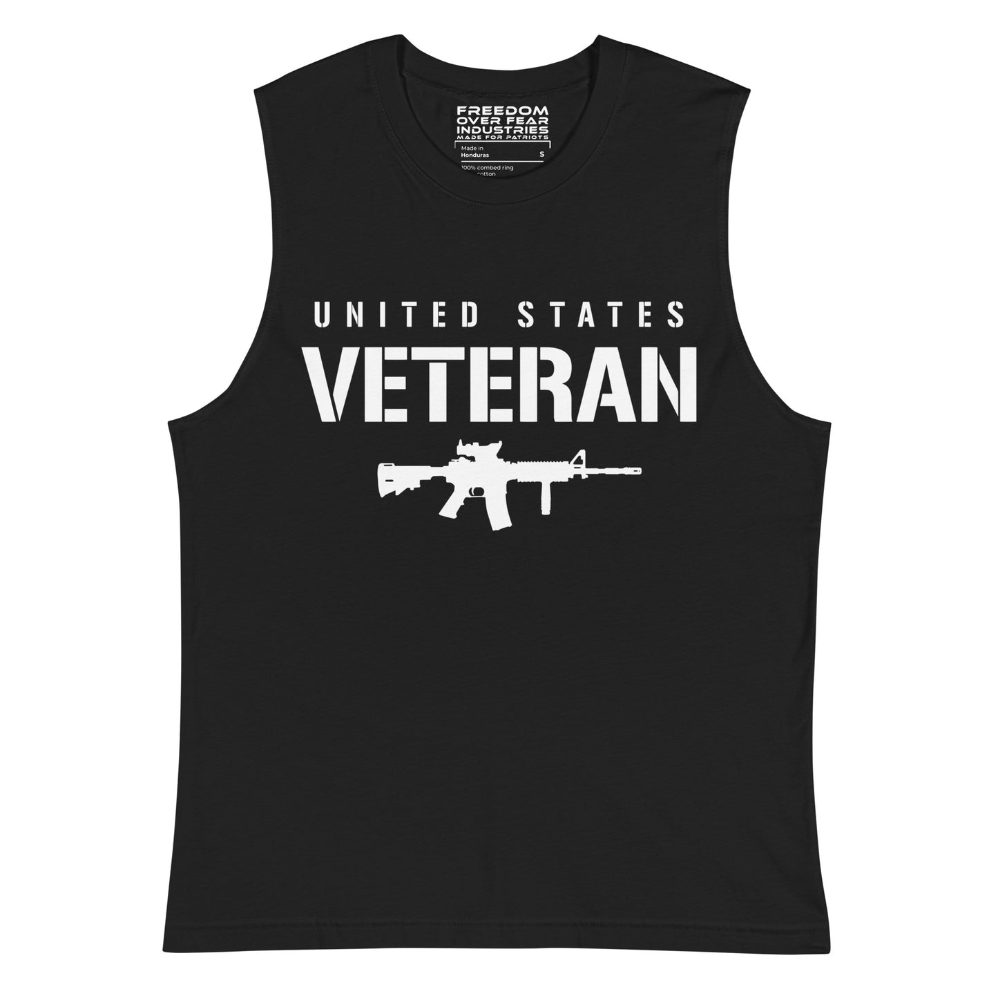 United States Veteran Muscle Shirt Freedom Over Fear Industries