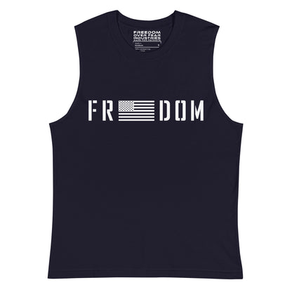 Freedom Flag Muscle Shirt Freedom Over Fear Industries