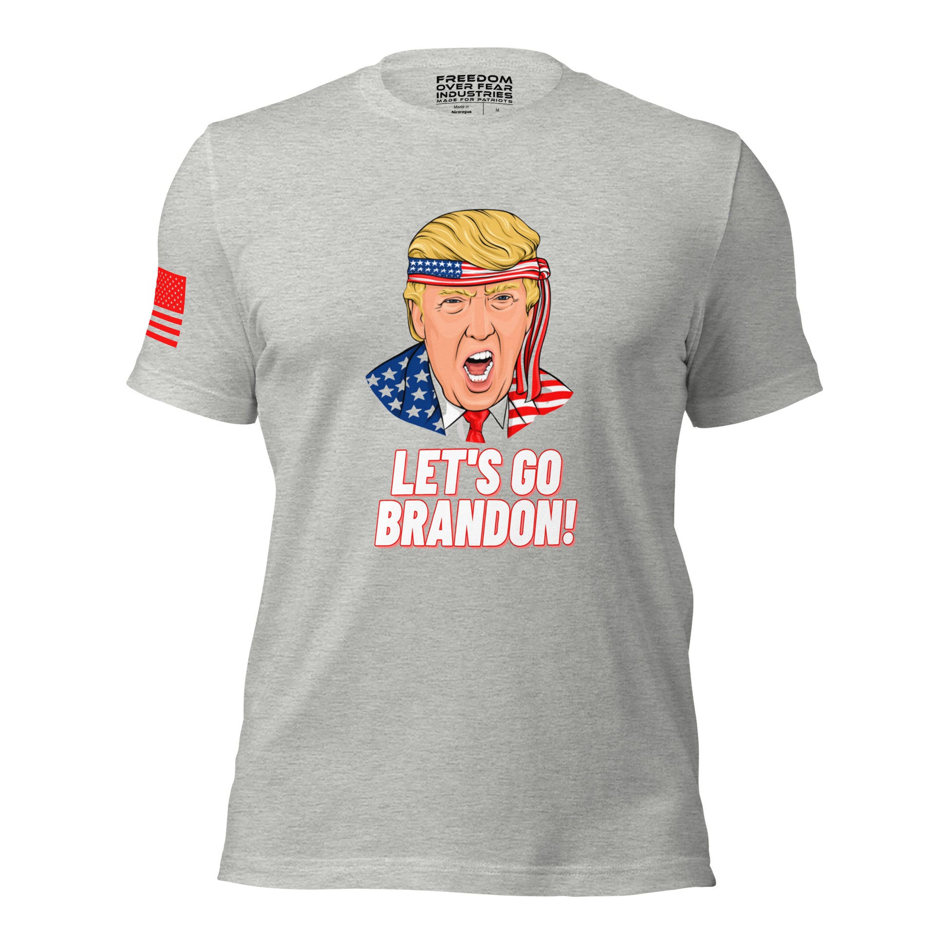 Let&#39;s Go Brandon! Trump Ed. Patriotic USA Mandate Freedom Conservative 2A 2nd Second Amendment Gun Rights Rifle FJB Range Day Men&#39;s Shirt Freedom Over Fear Industries