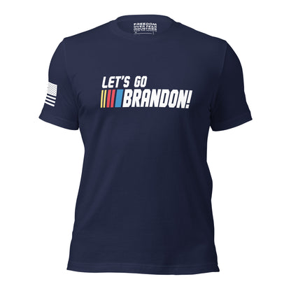 Let&#39;s Go Brandon Racing Ed. USA Mandate Freedom Conservative 2A 2nd Second Amendment Gun Rights Rifle FJB Range Day Men&#39;s Shirt Freedom Over Fear Industries