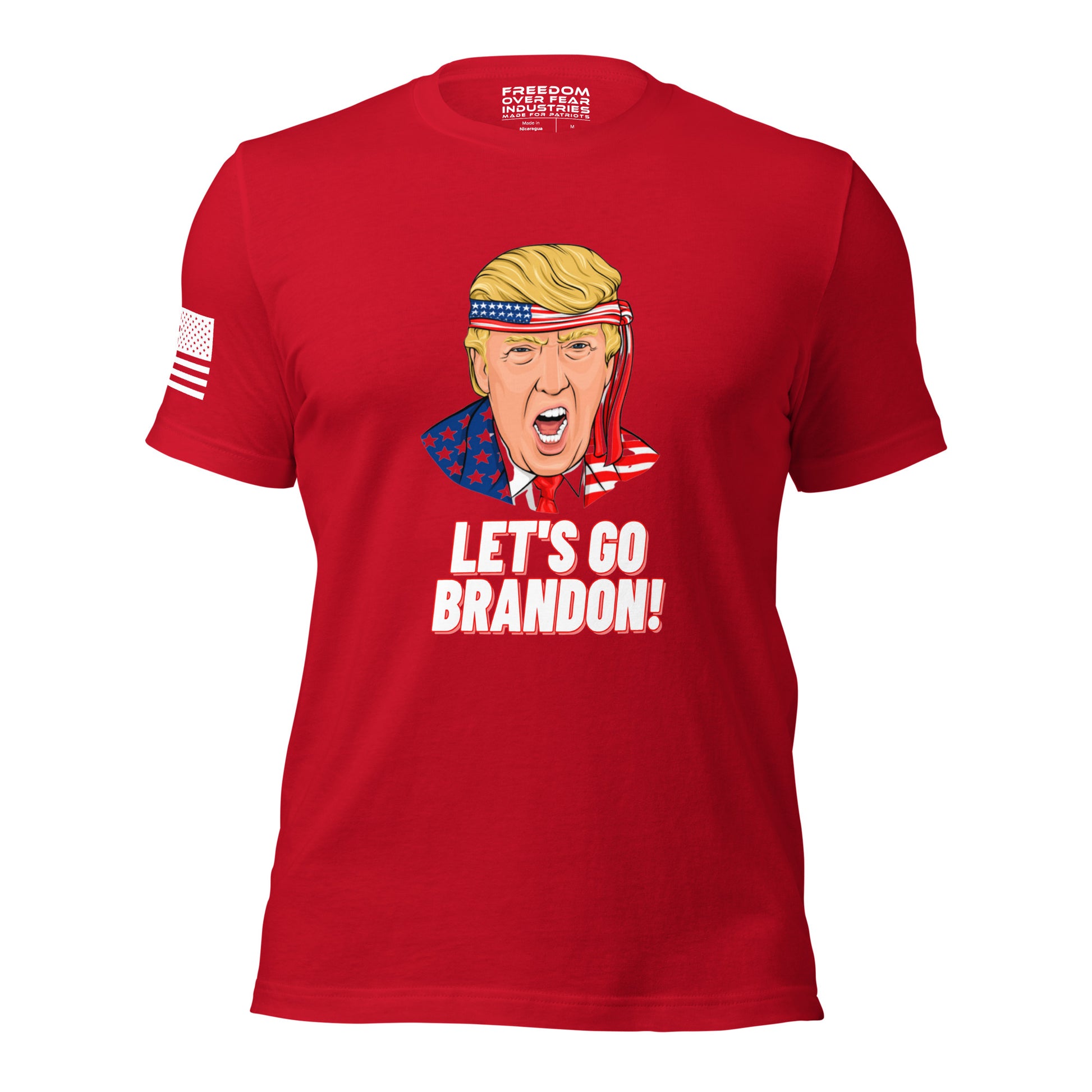 Let&#39;s Go Brandon! Trump Ed. USA Mandate Freedom Conservative 2A 2nd Second Amendment Gun Rights Rifle FJB Range Day Men&#39;s Shirt Freedom Over Fear Industries