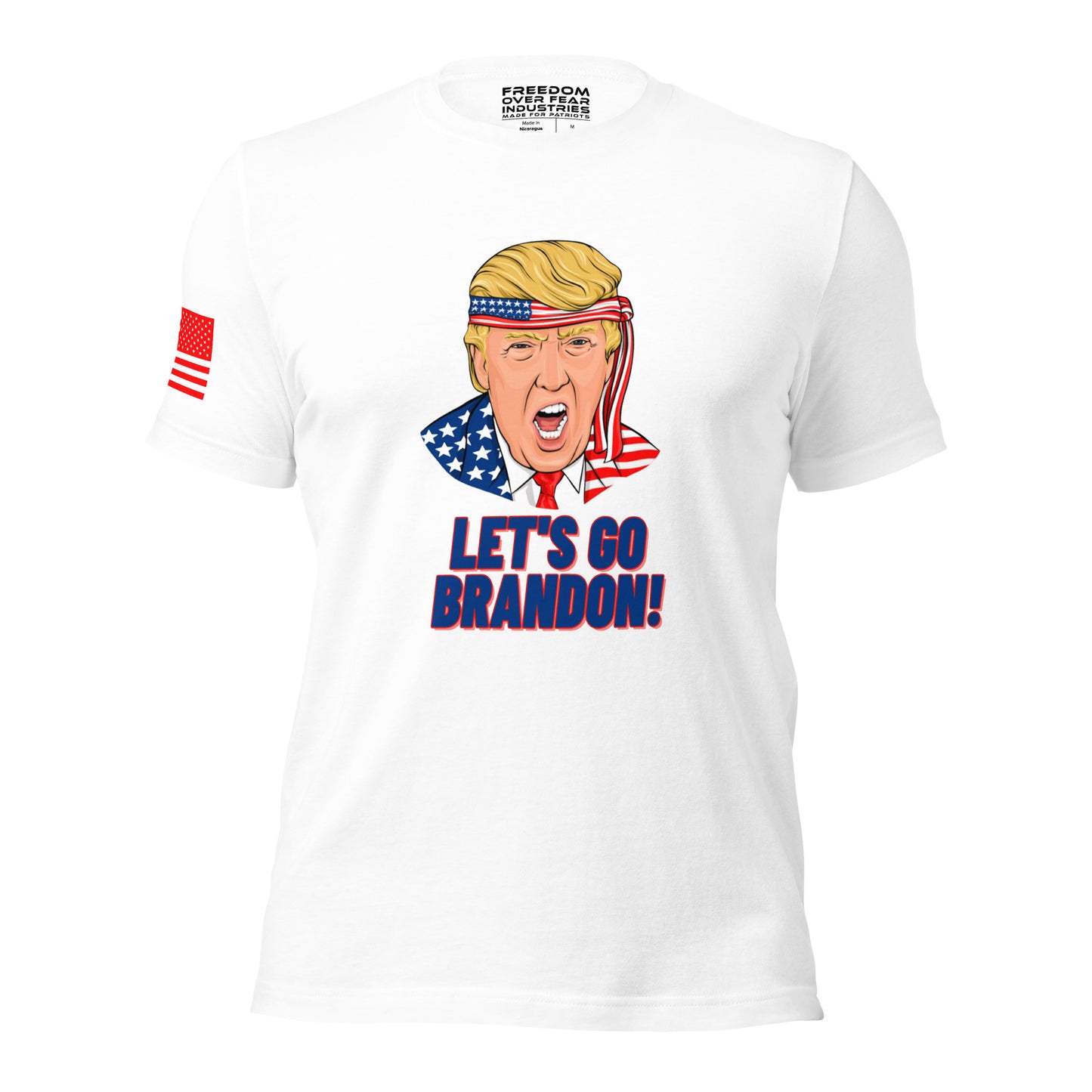 Let&#39;s Go Brandon! Trump Ed. Patriotic USA Mandate Freedom Conservative 2A 2nd Second Amendment Gun Rights Rifle FJB Range Day Men&#39;s Shirt Freedom Over Fear Industries