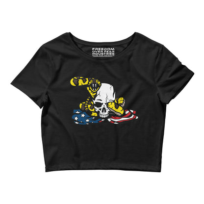 Gadsden Women's Crop Tee Freedom Over Fear Industries