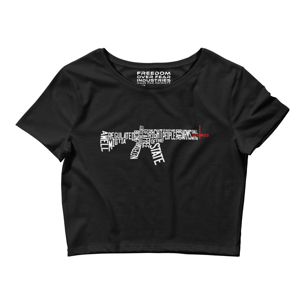 2nd Amendment Rifle Women's Crop Tee Freedom Over Fear Industries