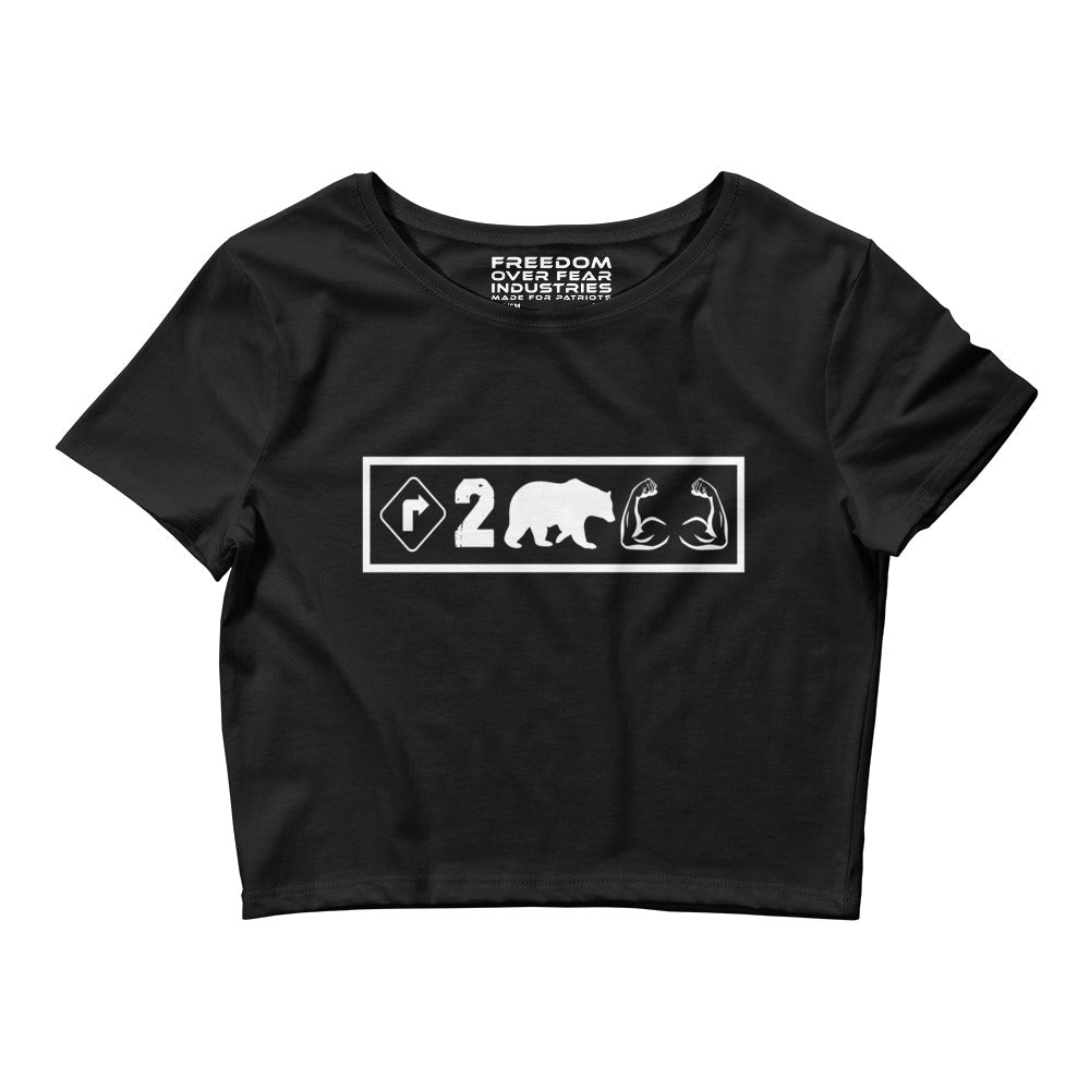 Right 2 Bear Arms Women's Crop Tee Freedom Over Fear Industries