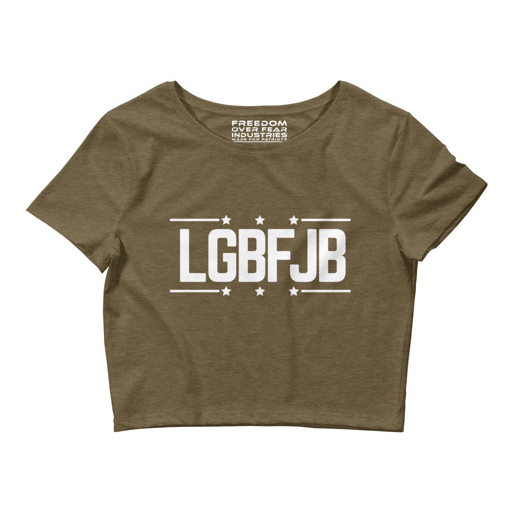 LGBFJB Women's Crop Tee Freedom Over Fear Industries