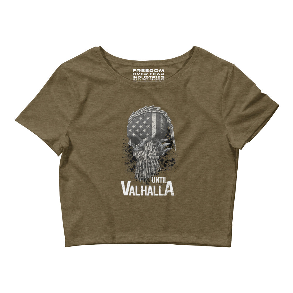 Until Valhalla Women's Crop Tee Freedom Over Fear Industries