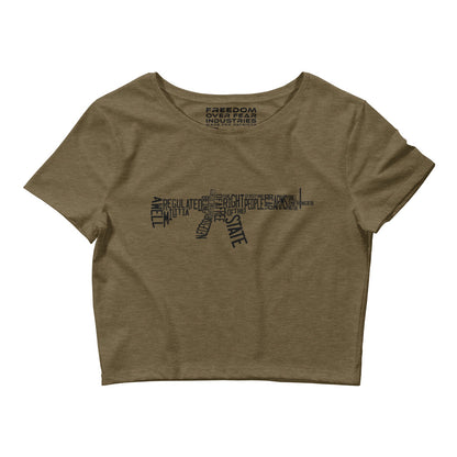 2nd Amendment Rifle Women's Crop Tee Freedom Over Fear Industries