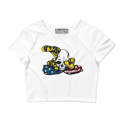 Gadsden Women's Crop Tee Freedom Over Fear Industries