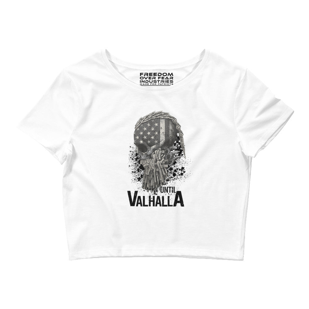 Until Valhalla Women's Crop Tee Freedom Over Fear Industries