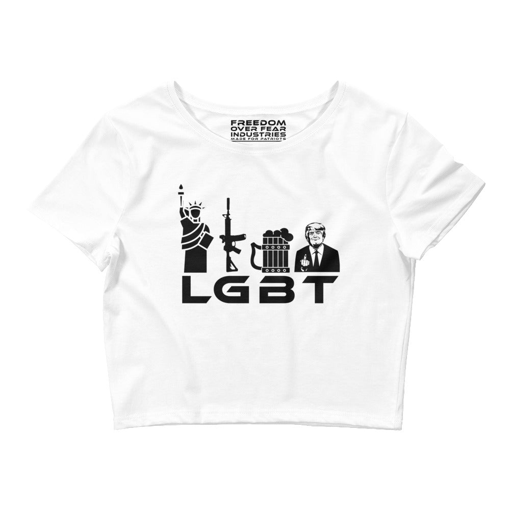 LGBT Women's Crop Tee Freedom Over Fear Industries