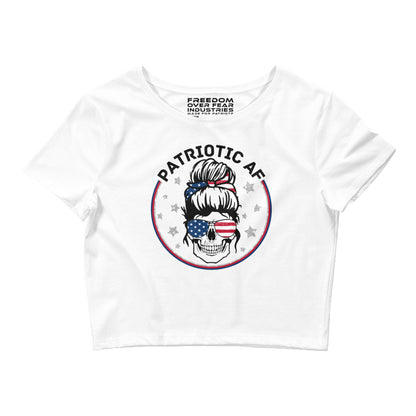 Patriotic AF Women's Crop Tee Freedom Over Fear Industries