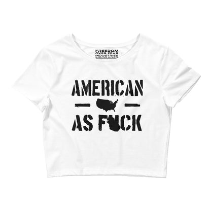 American As F*ck Women's Crop Tee Freedom Over Fear Industries