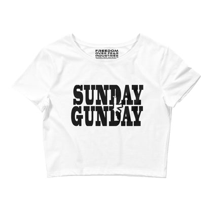 Sunday Gunday Women's Crop Tee Freedom Over Fear Industries