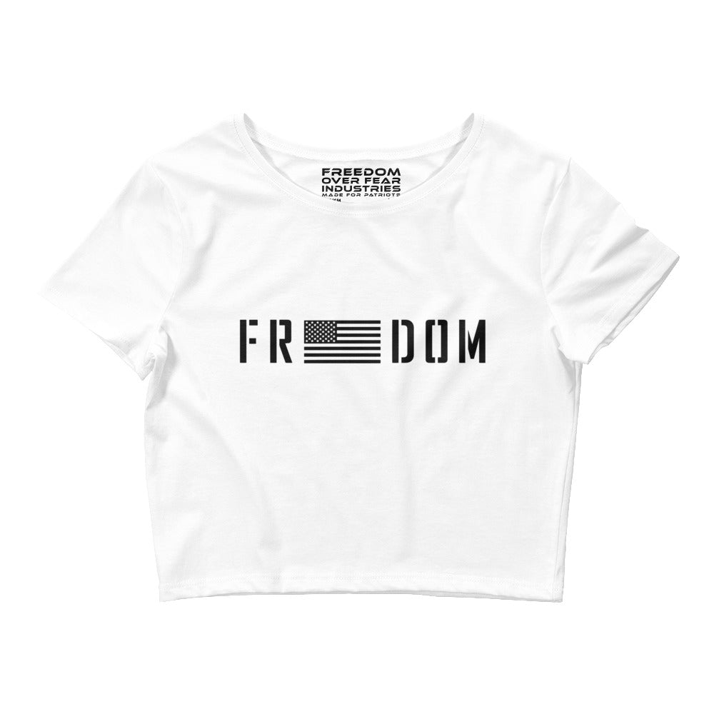 Freedom Flag Women's Crop Tee Freedom Over Fear Industries