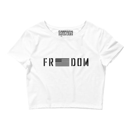 Freedom Flag Women's Crop Tee Freedom Over Fear Industries