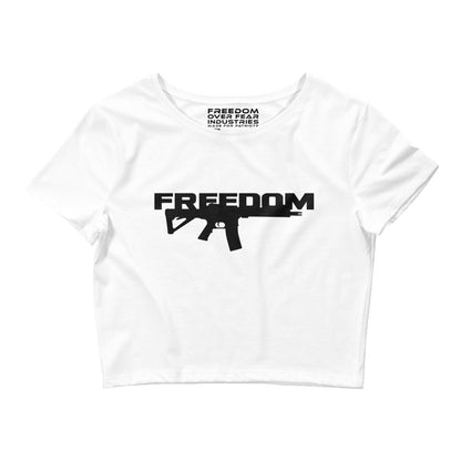 Freedom Rifle Women's Crop Tee Freedom Over Fear Industries