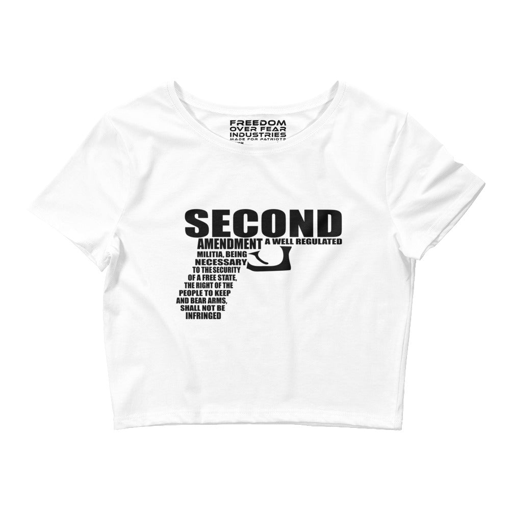 2nd Amendment Pistol Women's Crop Tee Freedom Over Fear Industries