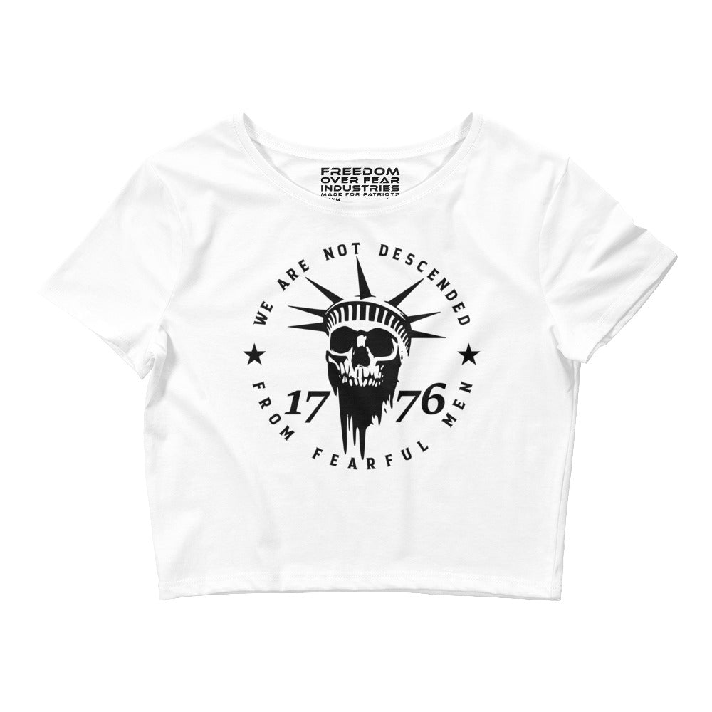 Descended Women's Crop Tee Freedom Over Fear Industries