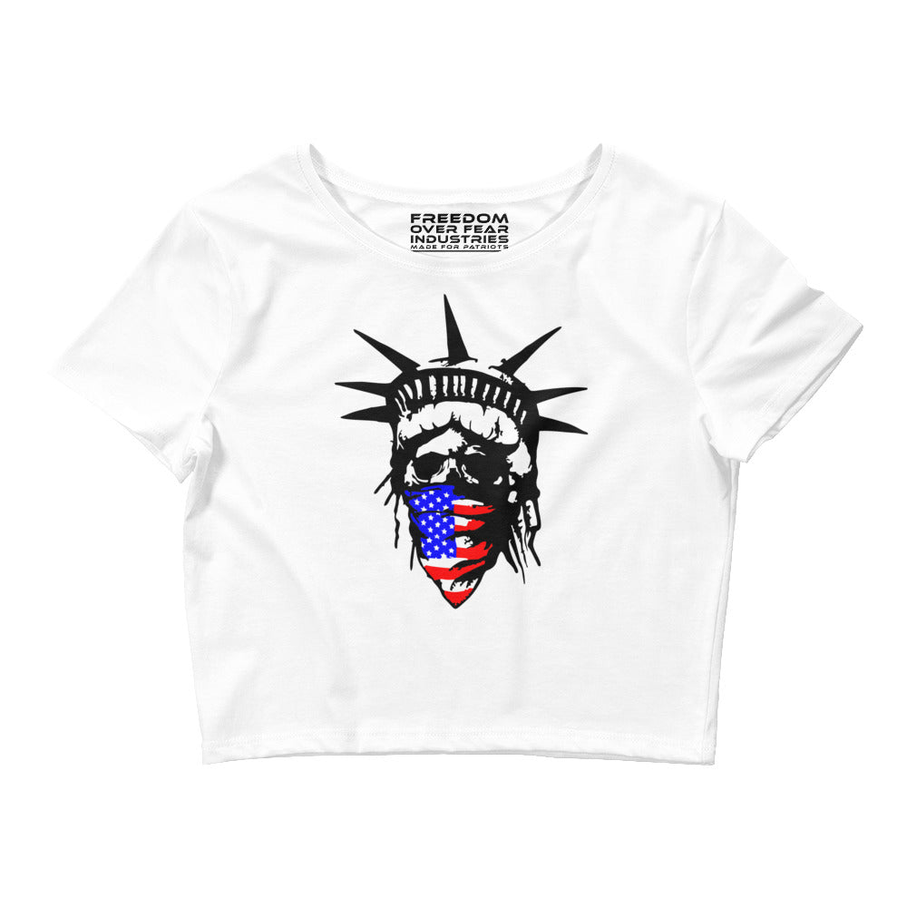 Lady Liberty Women's Crop Tee Freedom Over Fear Industries